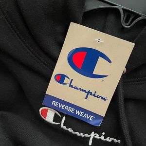 Champion Reverse Weave Men Hoodie Black (M)